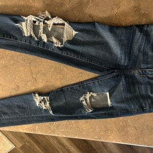 Distressed Blue Jeans